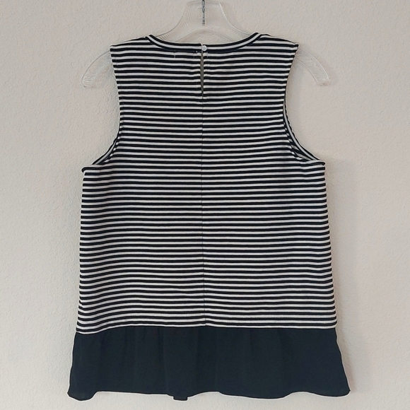 🦋J. CREW striped ruffled hem tank top NWOT - Picture 2 of 11